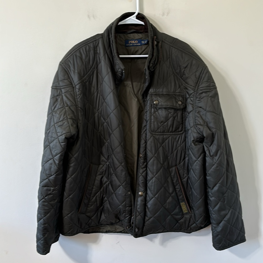 Polo Ralph Lauren Vintage Men’s Quilted Riding Barn Coat Bomber Full Zip Jacket - Picture 8 of 13